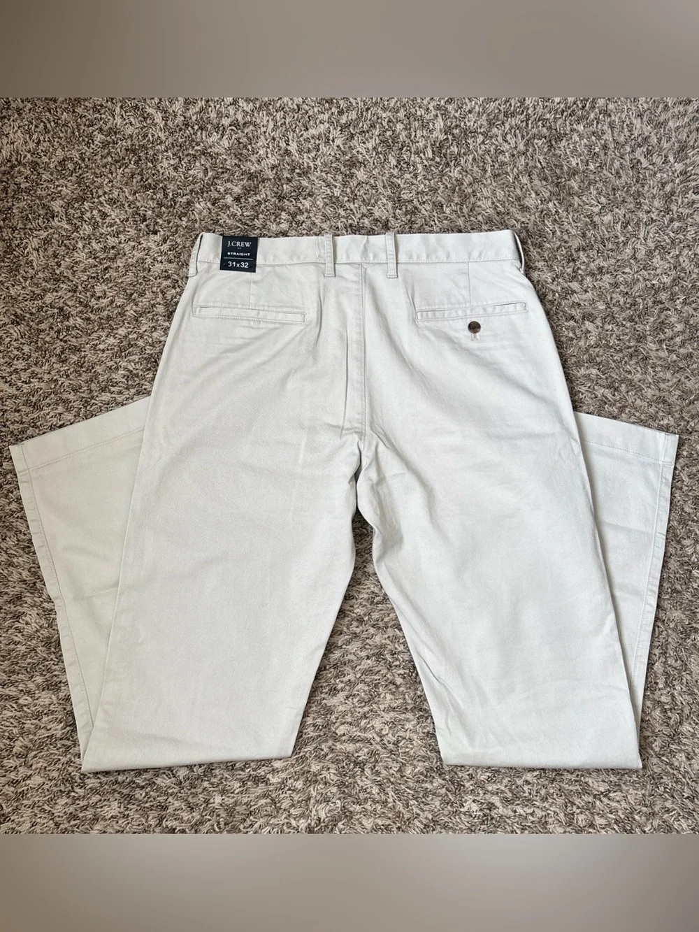 J. Crew Flex Men's Straight Fit Chino Pants, Light Gray 31x32, NWT